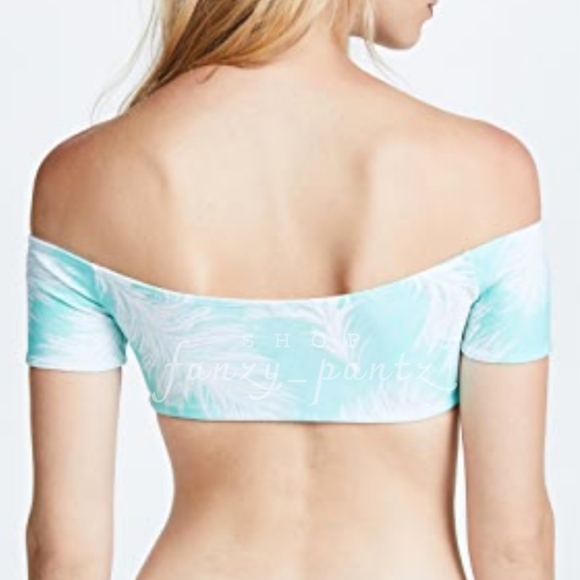 Vix Feathers off the shoulder bikini top new aqua - Picture 3 of 6